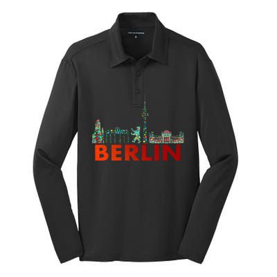 Berlin Design Berlin Bear I Love Berlin Silk Touch Performance Long Sleeve Polo