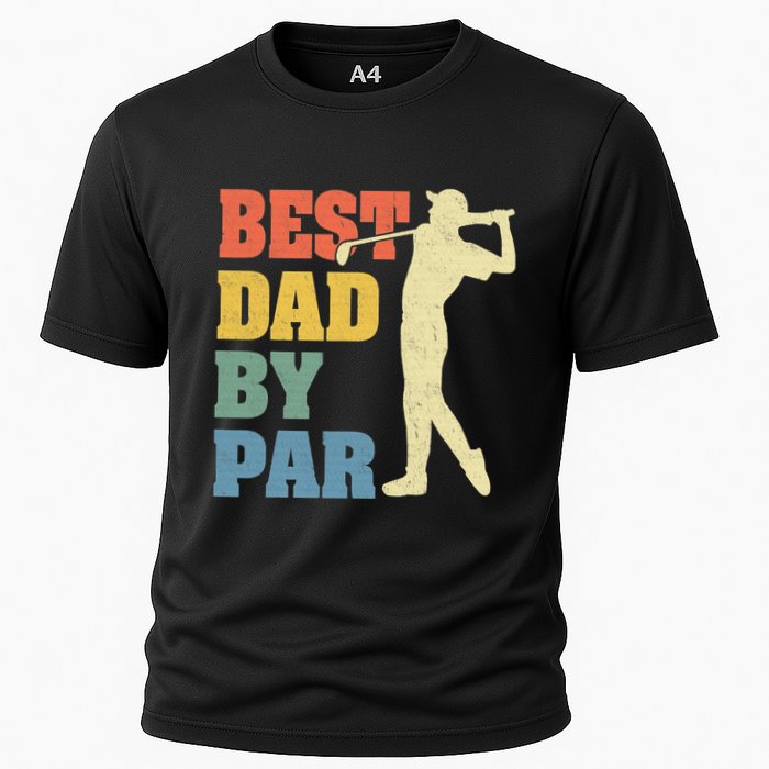 Best Dad By Par Golf American Us Flag Cooling Performance Crew T-Shirt