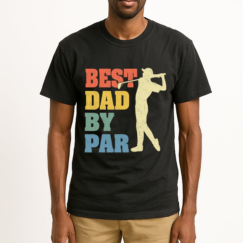 Best Dad By Par Golf American Us Flag Tall T-Shirt