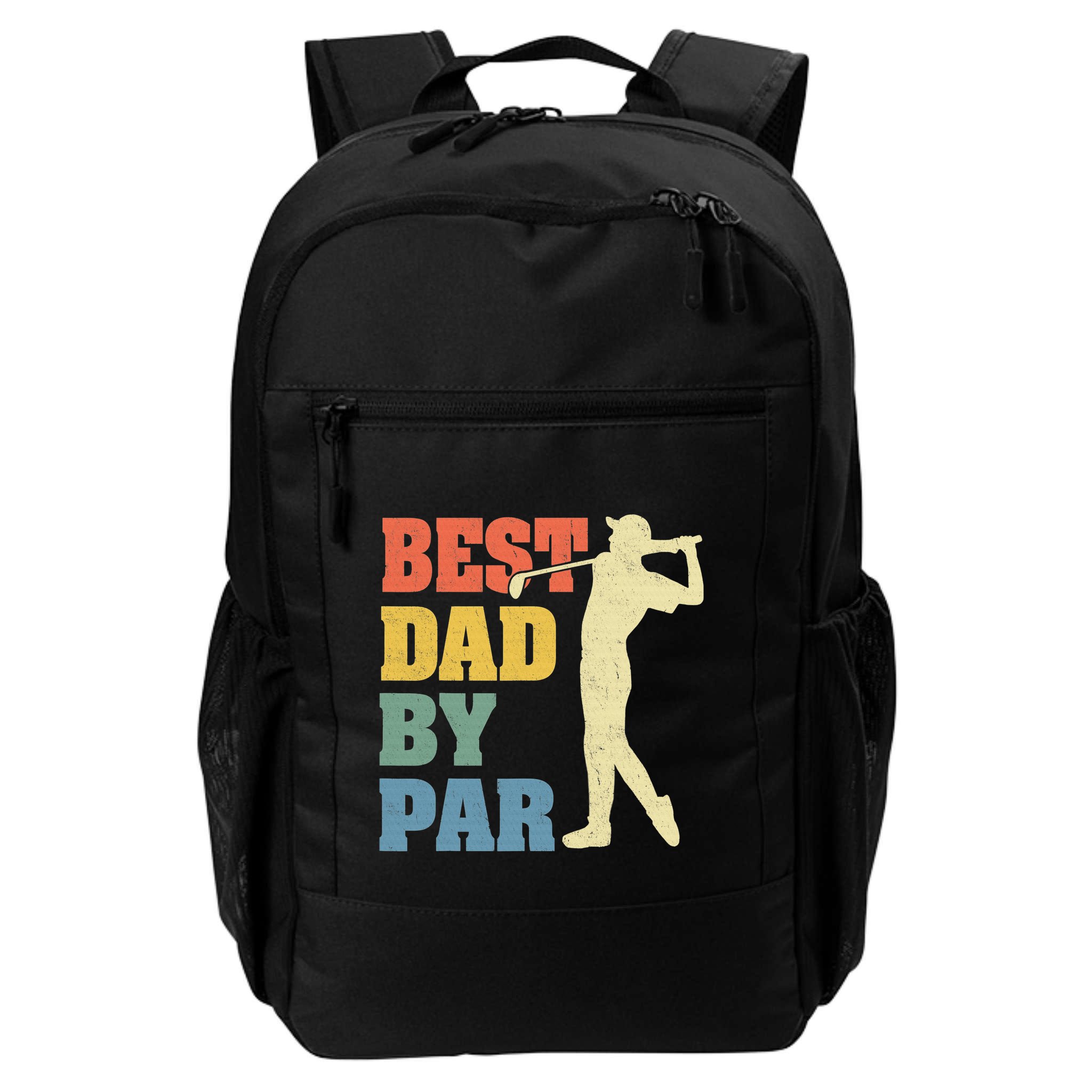 Best Dad By Par Golf American Us Flag Backpack
