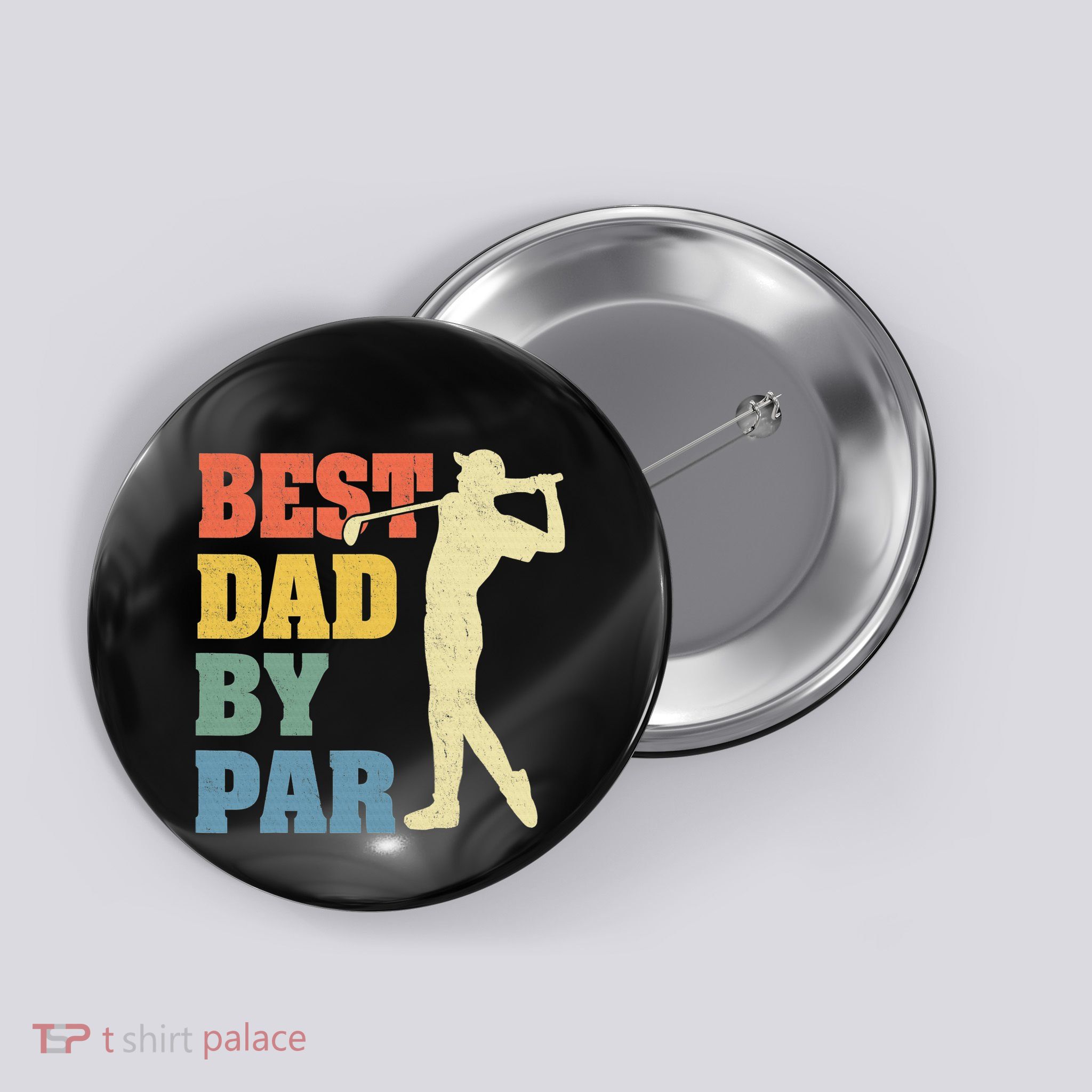 Best Dad By Par Golf American Us Flag Button
