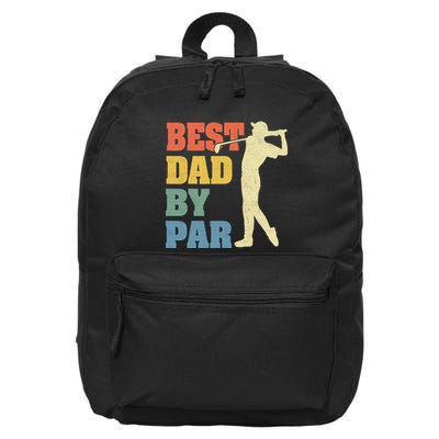 Best Dad By Par Golf American Us Flag 16 in Basic Backpack