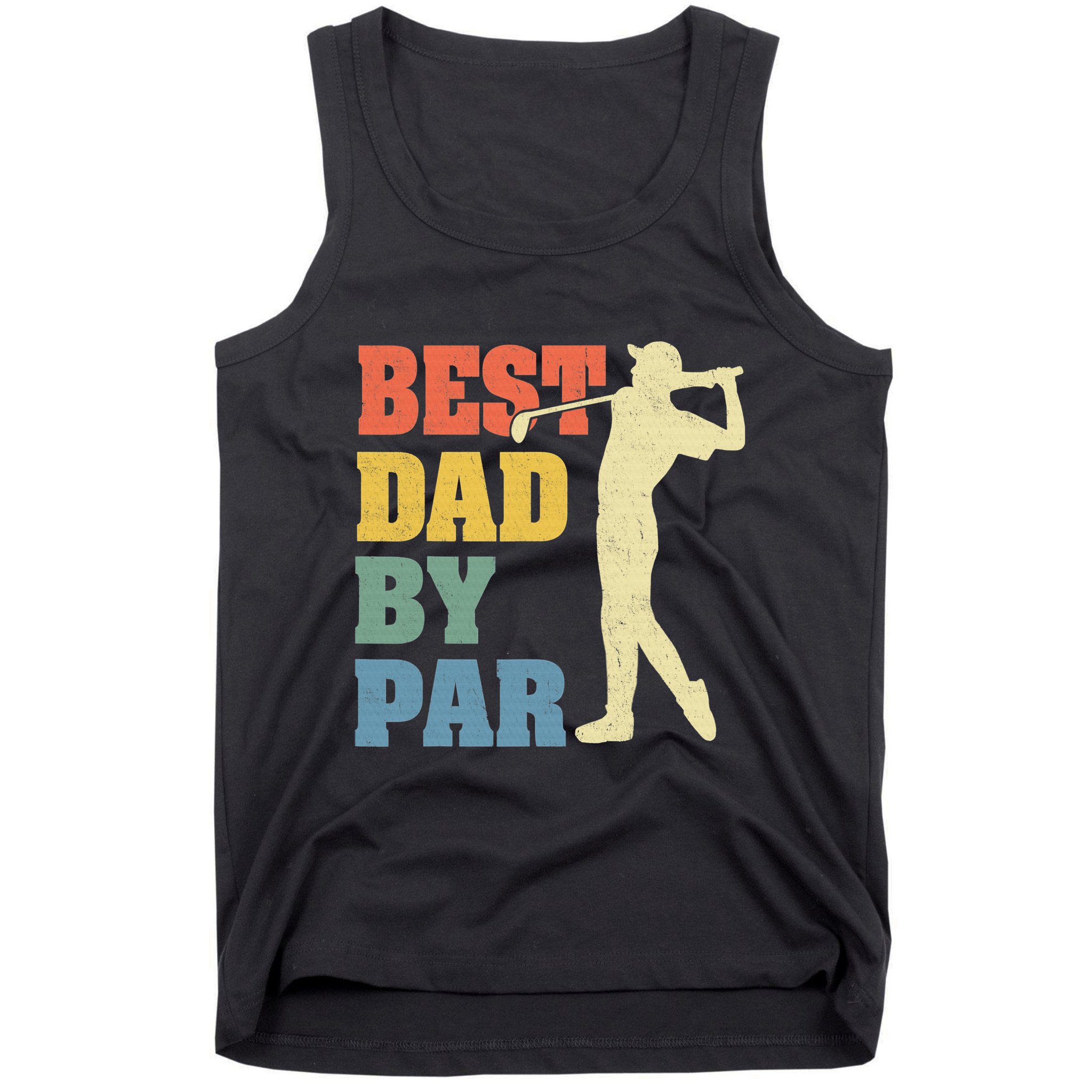 Best Dad By Par Golf American Us Flag Tank Top