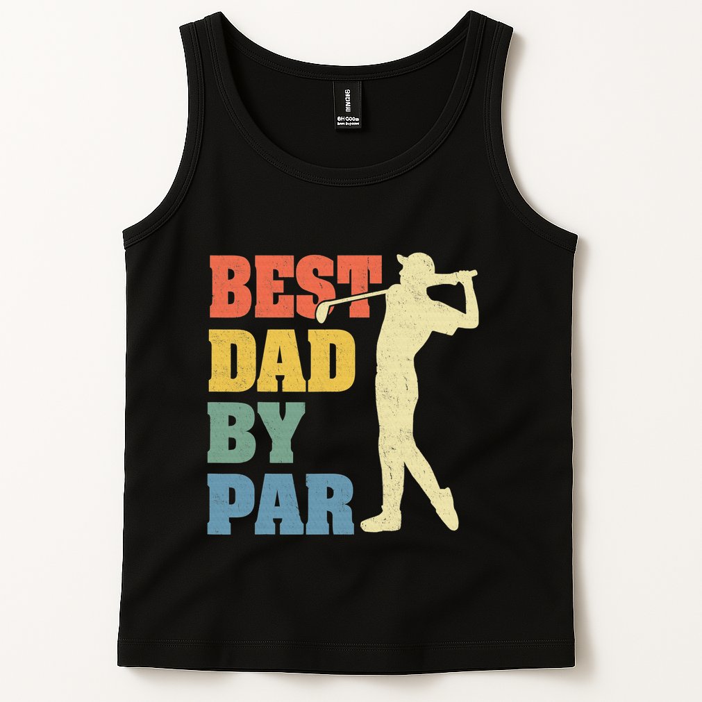 Best Dad By Par Golf American Us Flag Tank Top