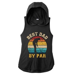 Best Dad By Par Gift For Golfer Daddy Father's Day Gift Ladies PosiCharge Tri-Blend Wicking Draft Hoodie Tank