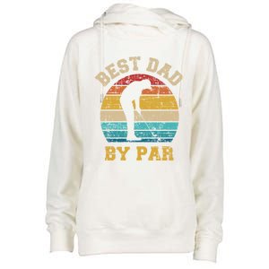 Best Dad By Par Gift For Golfer Daddy Father's Day Gift Womens Funnel Neck Pullover Hood