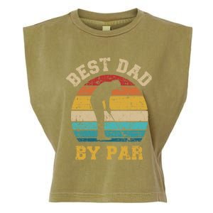 Best Dad By Par Gift For Golfer Daddy Father's Day Gift Garment-Dyed Women's Muscle Tee