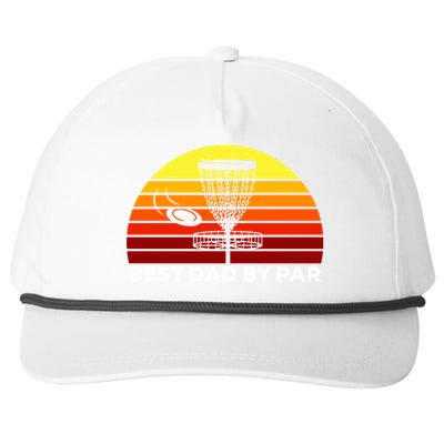 Best Dad By Par Frisbee Golf Dad Disc Golf Gift Gift Snapback Five-Panel Rope Hat