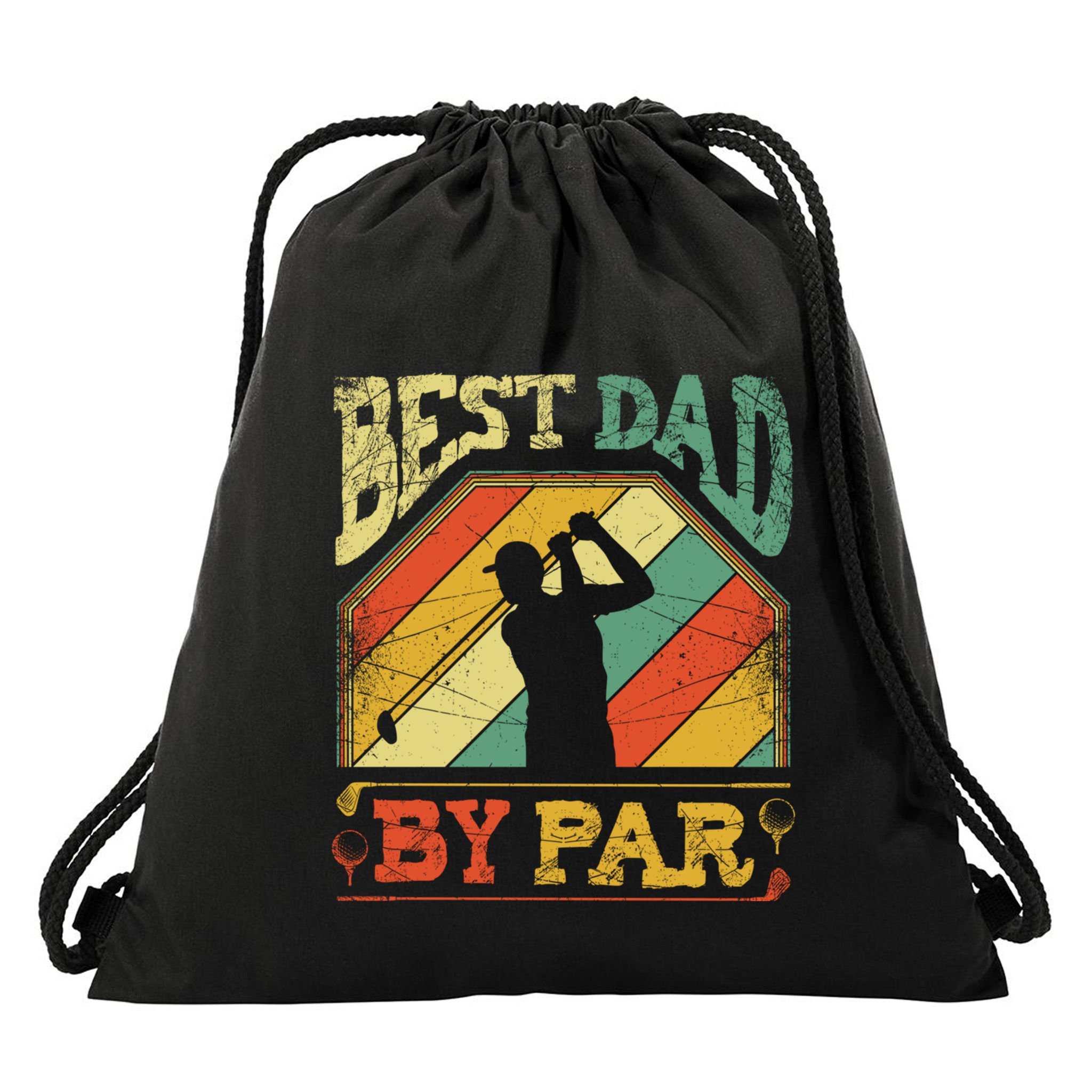 Best Dad By Par Father Appreciation Golf Lover FatherS Day Cool Gift Drawstring Bag
