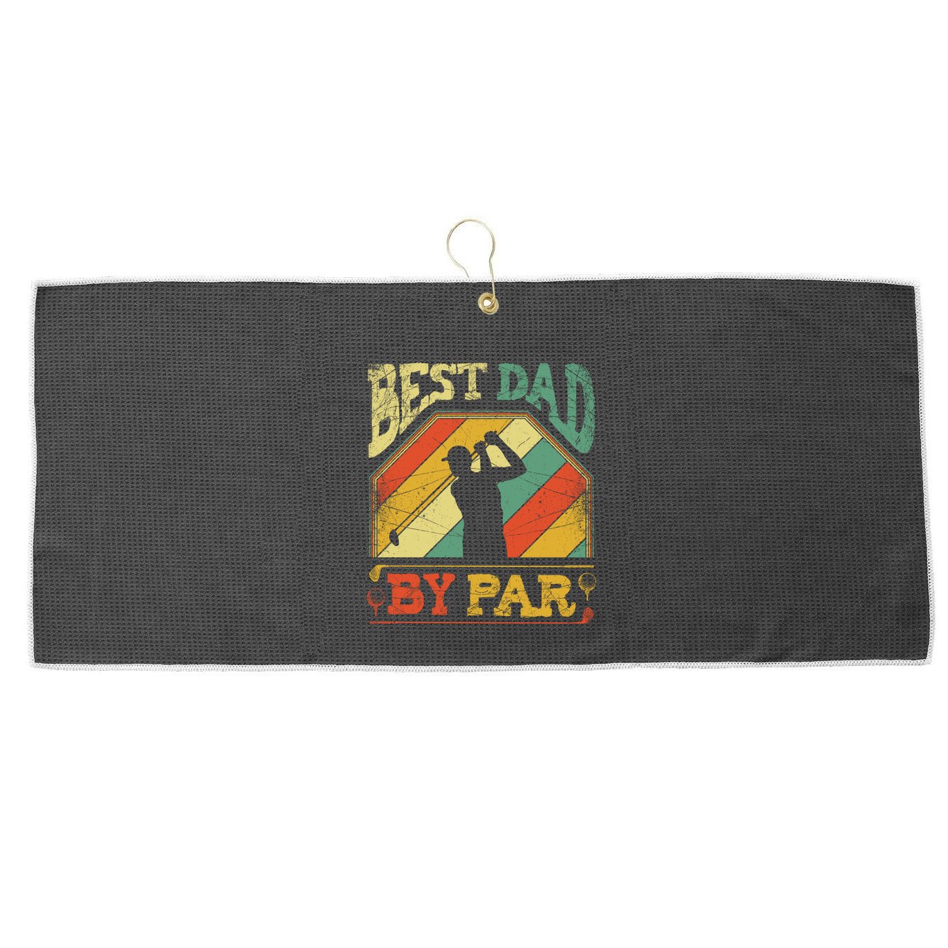 Best Dad By Par Father Appreciation Golf Lover FatherS Day Cool Gift Large Microfiber Waffle Golf Towel