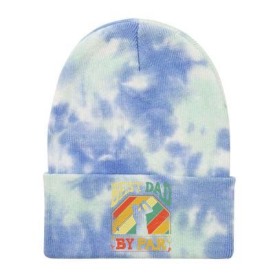 Best Dad By Par Father Appreciation Golf Lover FatherS Day Cool Gift Tie Dye 12in Knit Beanie