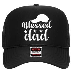 Blessed Dad High Crown Mesh Back Trucker Hat