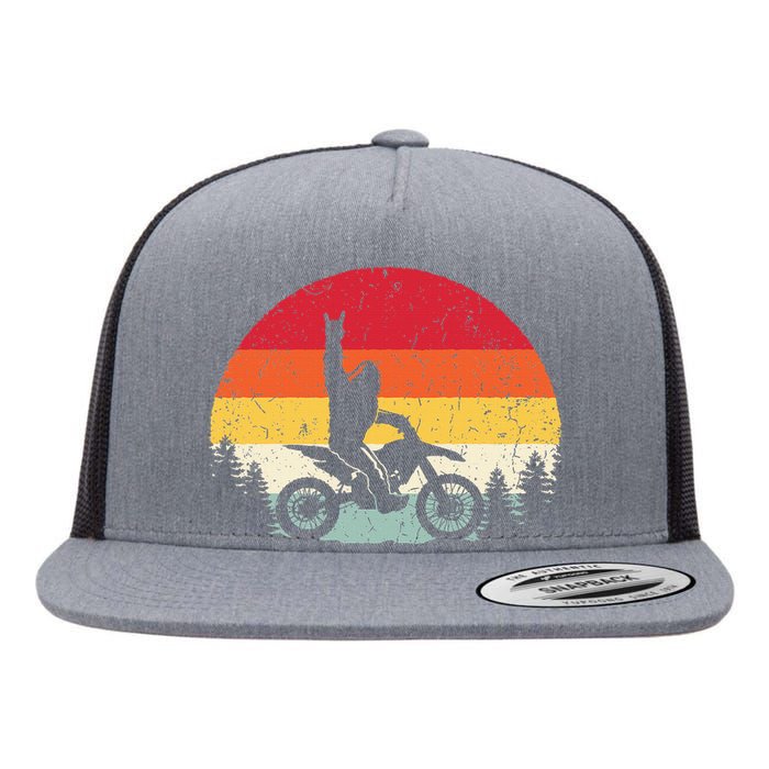 Bigfoot Dirt Bike Motocross Funny Sasquatch Enduro Vintage Flat Bill Trucker Hat