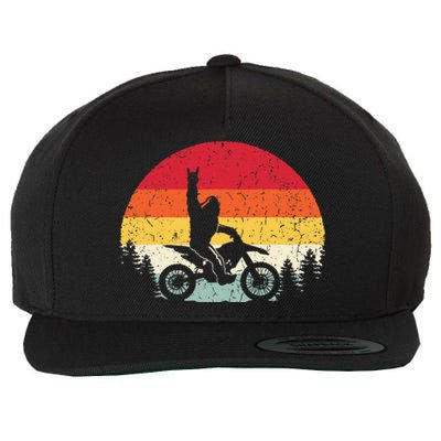 Bigfoot Dirt Bike Motocross Funny Sasquatch Enduro Vintage Wool Snapback Cap