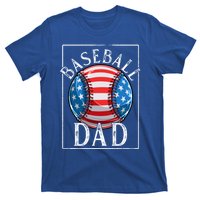 Baseball Dad Baseball Practice Father American Flag Gift T-Shirt