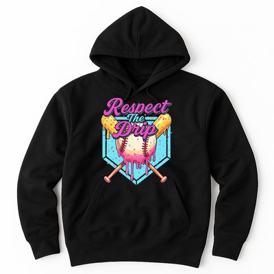 Baseball Drip Boy Home Plate Sports Respect The Drip  Hoodie
