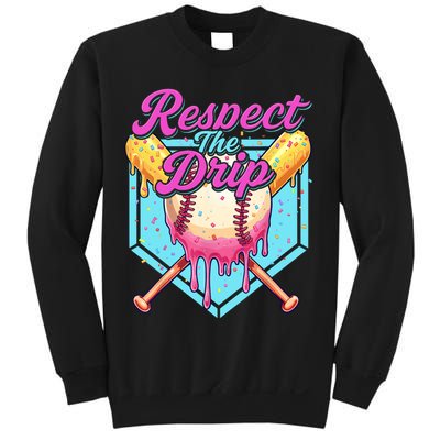 Baseball Drip Boy Home Plate Sports Respect The Drip  Sweatshirt