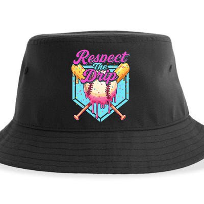 Baseball Drip Boy Home Plate Sports Respect The Drip  Sustainable Bucket Hat