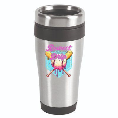 Baseball Drip Boy Home Plate Sports Respect The Drip  16oz Travel Tumbler