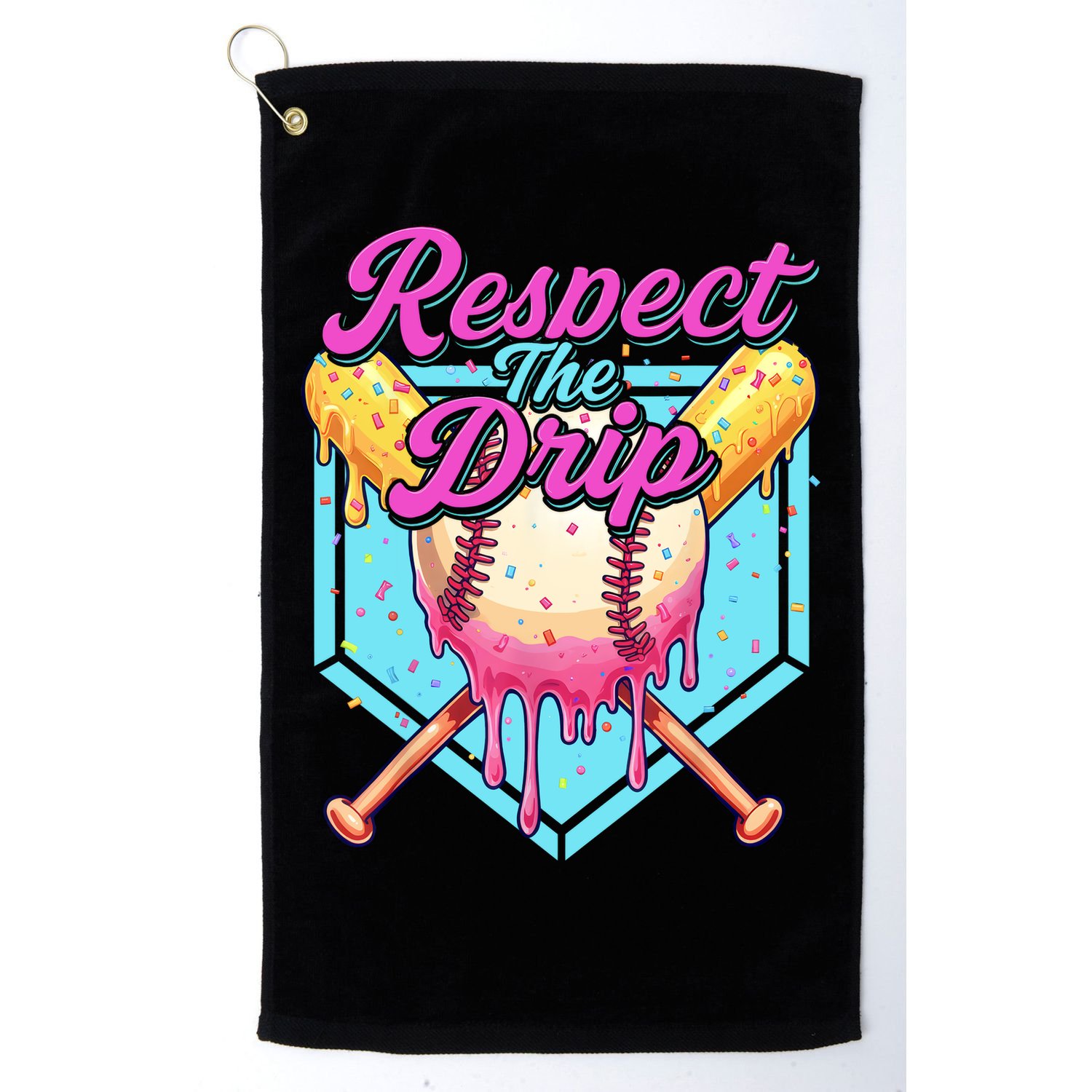 Baseball Drip Boy Home Plate Sports Respect The Drip  Golf Towel