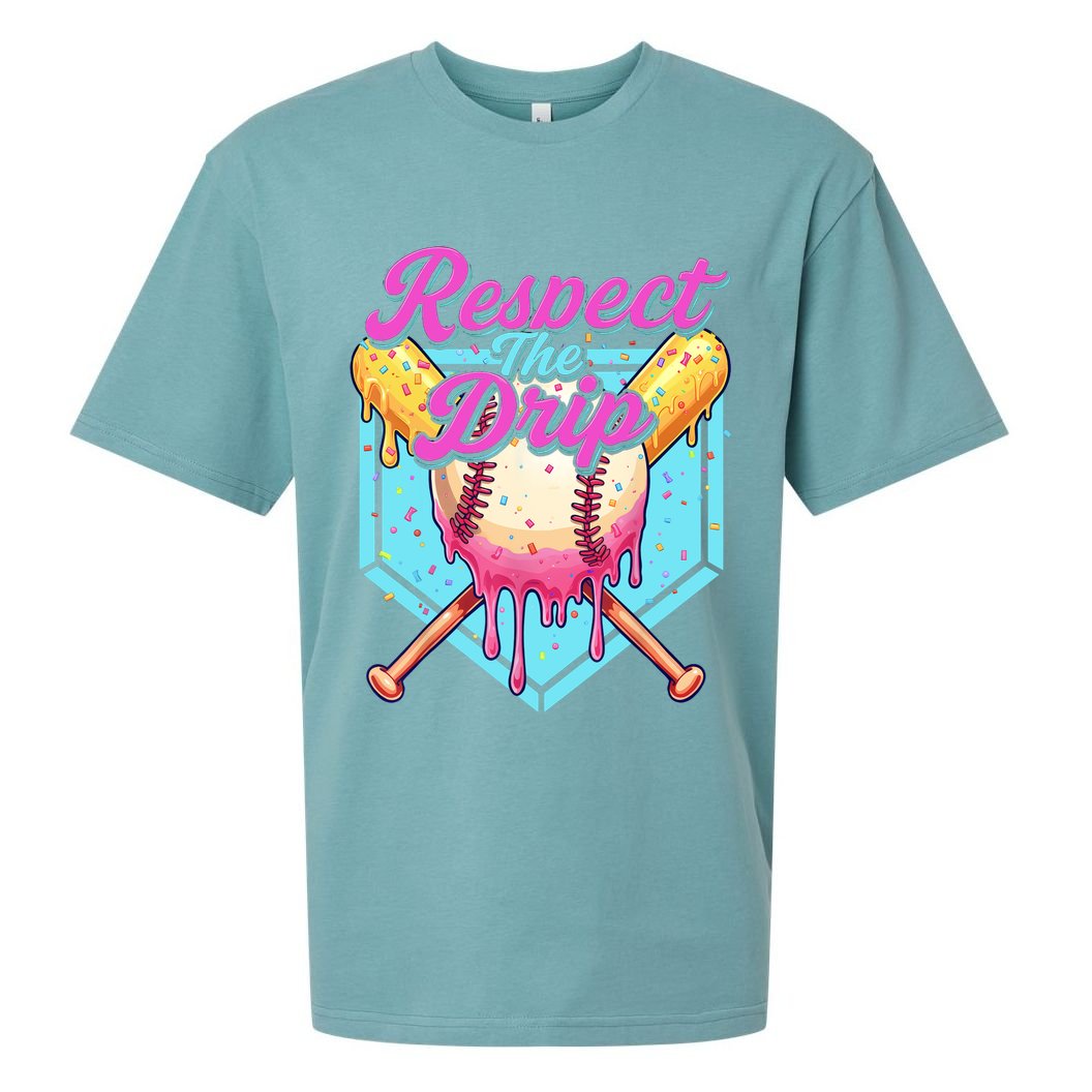 Baseball Drip Boy Home Plate Sports Respect The Drip  Sueded Cloud Jersey T-Shirt