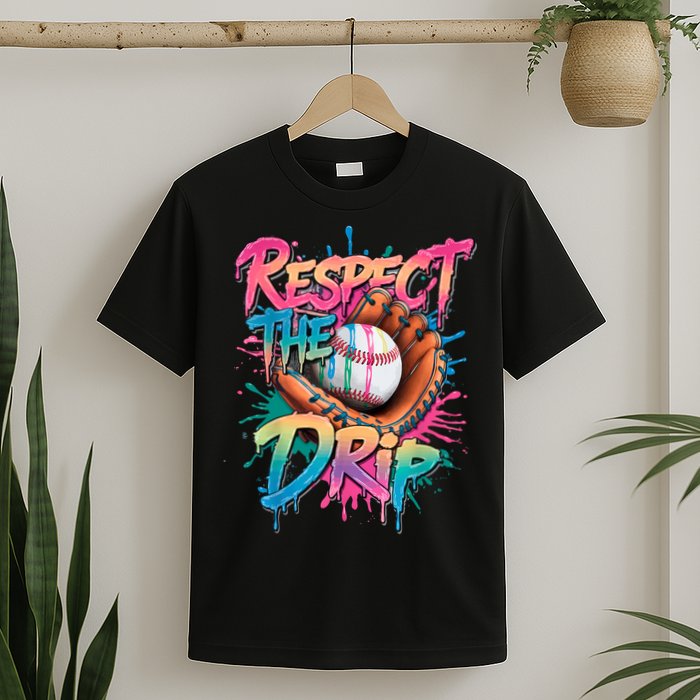 Baseball Drip Boy Ice Cream Drip Respect The Drip  T-Shirt