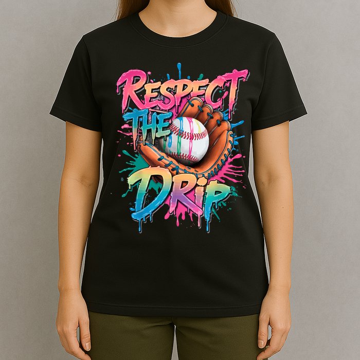Baseball Drip Boy Ice Cream Drip Respect The Drip  T-Shirt