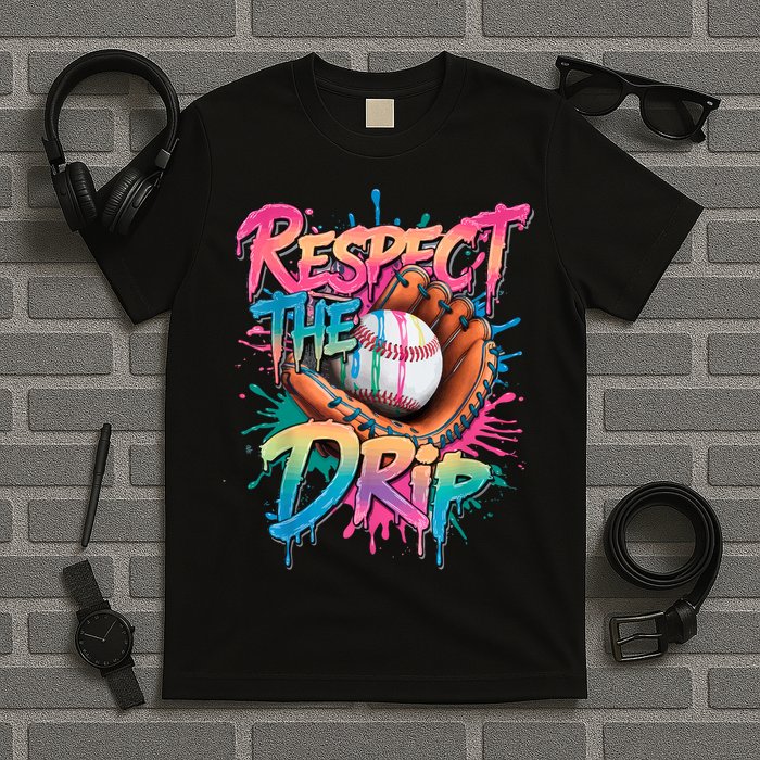 Baseball Drip Boy Ice Cream Drip Respect The Drip  T-Shirt