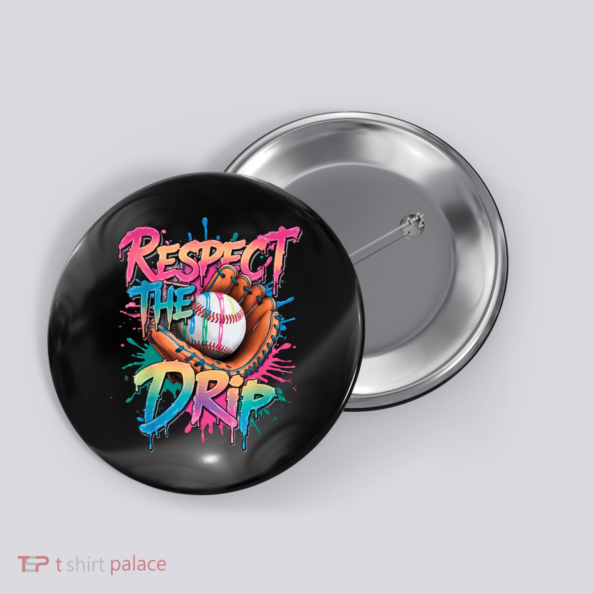 Baseball Drip Boy Ice Cream Drip Respect The Drip  Button