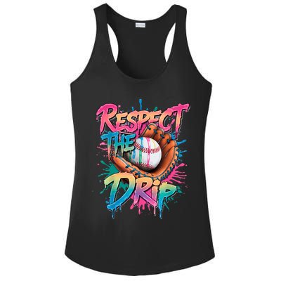 Baseball Drip Boy Ice Cream Drip Respect The Drip  Ladies PosiCharge Competitor Racerback Tank