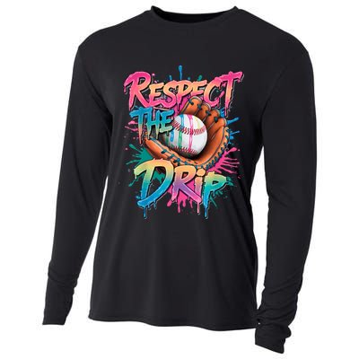 Baseball Drip Boy Ice Cream Drip Respect The Drip  Cooling Performance Long Sleeve Crew
