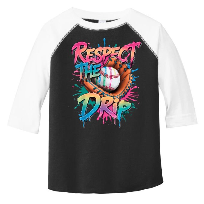 Baseball Drip Boy Ice Cream Drip Respect The Drip  Toddler Fine Jersey T-Shirt