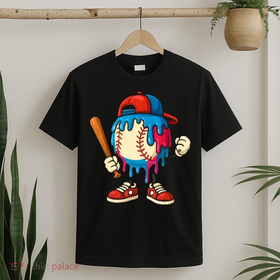 Baseball Drip Boy Ice Cream Drip Sport Game Day  T-Shirt