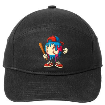 Baseball Drip Boy Ice Cream Drip Sport Game Day  7-Panel Snapback Hat