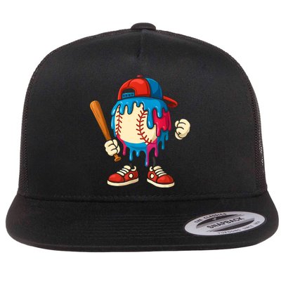 Baseball Drip Boy Ice Cream Drip Sport Game Day  Flatbill Hat