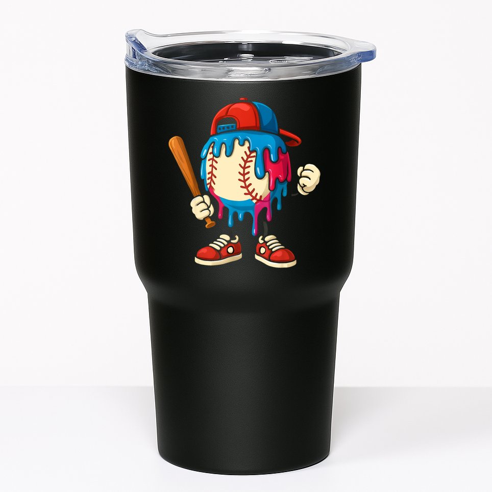 Baseball Drip Boy Ice Cream Drip Sport Game Day  Tumbler