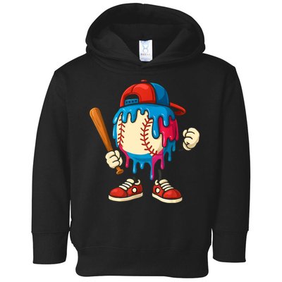 Baseball Drip Boy Ice Cream Drip Sport Game Day  Toddler Hoodie
