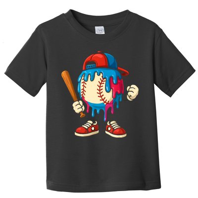 Baseball Drip Boy Ice Cream Drip Sport Game Day  Toddler T-Shirt