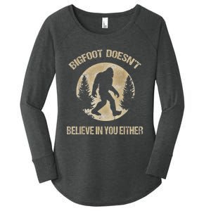 Bigfoot Doesnt Believe In You Either T Bigfoot Is Real Women's Perfect Tri Tunic Long Sleeve Shirt