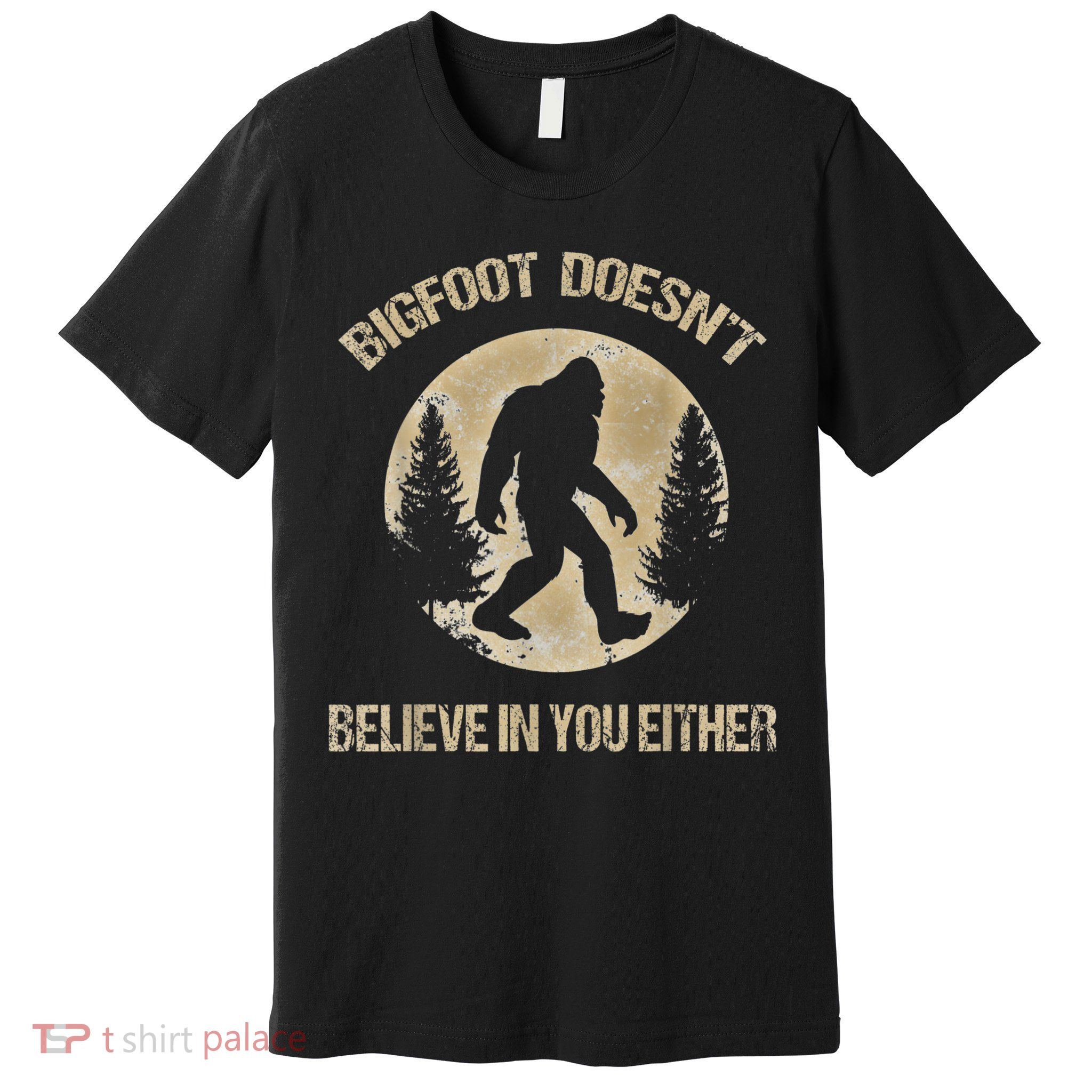 Bigfoot Doesnt Believe In You Either T Bigfoot Is Real Premium T-Shirt