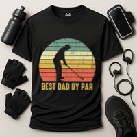 Best Dad By Par Disc Golf Golfer Player Funny Father's Day Cooling Performance Crew T-Shirt