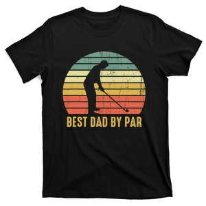 Best Dad By Par Disc Golf Golfer Player Funny Father's Day T-Shirt