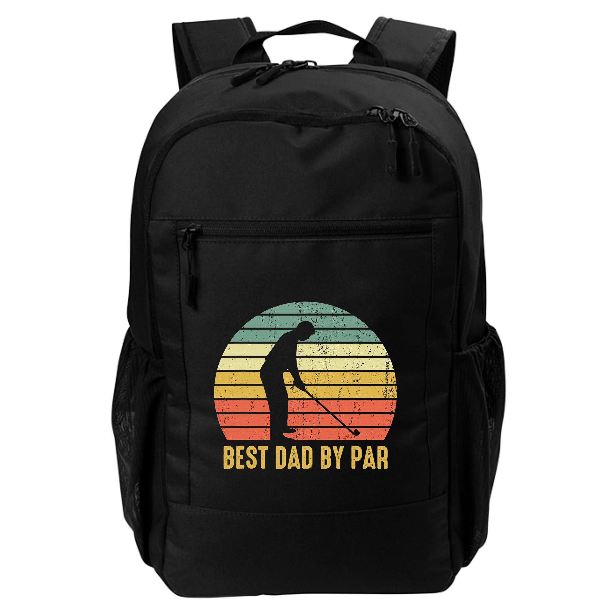 Best Dad By Par Disc Golf Golfer Player Funny Father's Day Backpack