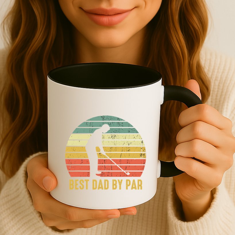 Best Dad By Par Disc Golf Golfer Player Funny Father's Day Mug