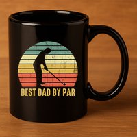 Best Dad By Par Disc Golf Golfer Player Funny Father's Day 11oz C Handle Ceramic Mug