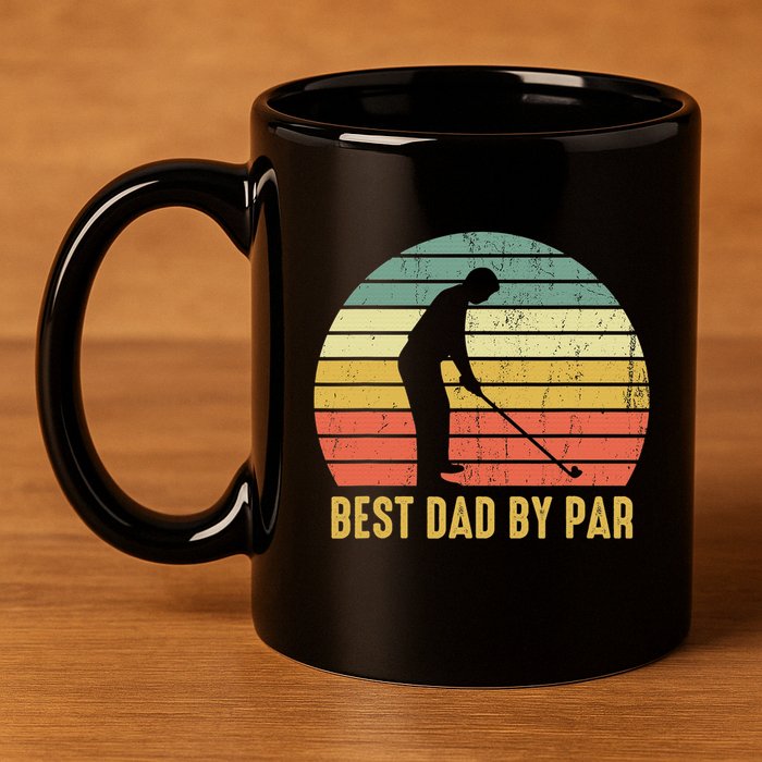 Best Dad By Par Disc Golf Golfer Player Funny Father's Day 11oz C Handle Ceramic Mug