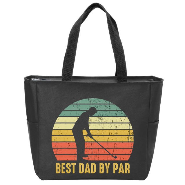 Best Dad By Par Disc Golf Golfer Player Funny Father's Day Zip Tote Bag