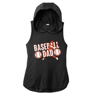 Baseball Dad Baseball Father Player Ladies PosiCharge Tri-Blend Wicking Draft Hoodie Tank