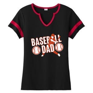 Baseball Dad Baseball Father Player Ladies Halftime Notch Neck Tee