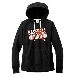 Baseball Dad Baseball Father Player Women's Fleece Hoodie